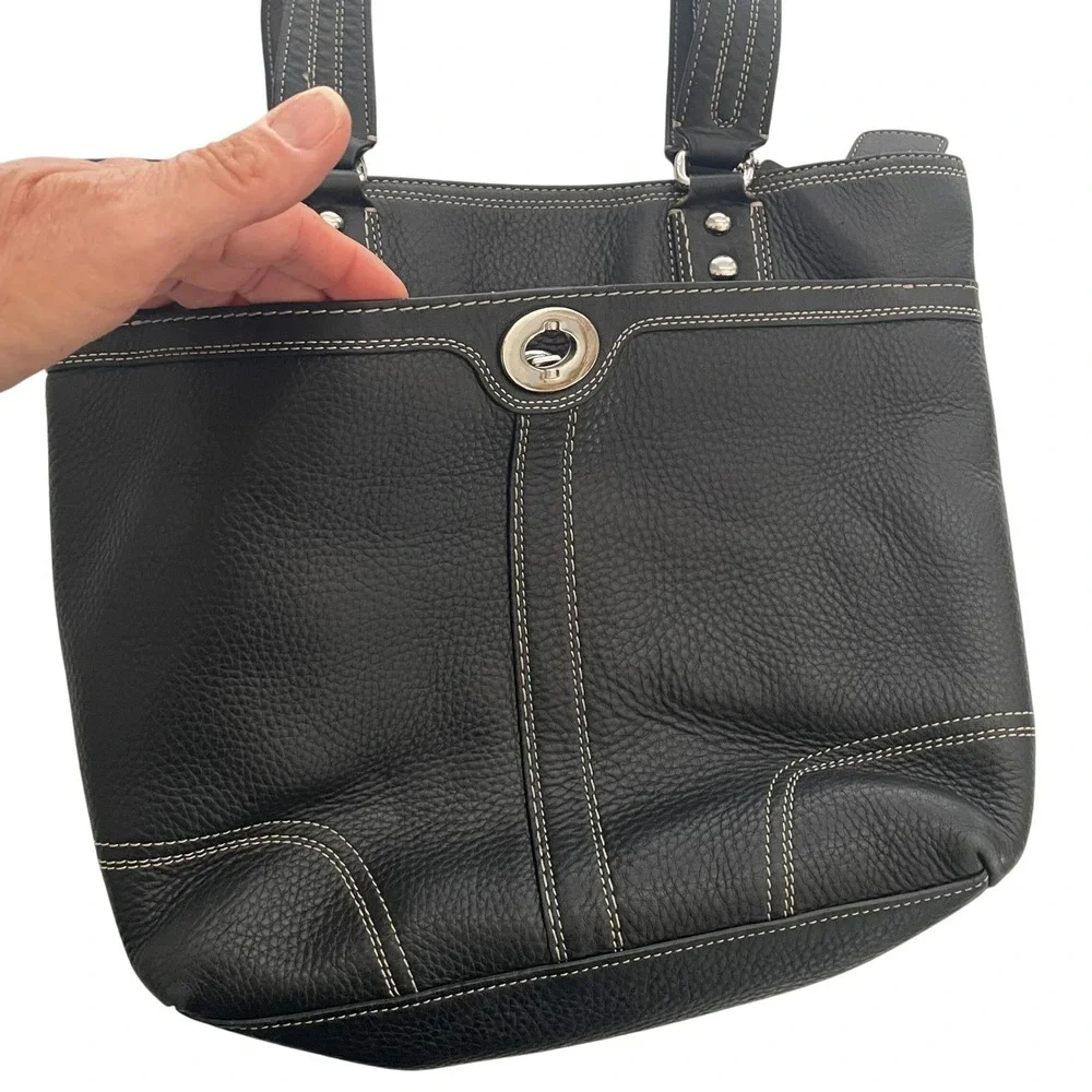 Coach Black Leather‎ Gallery Tote Bag Purse F13959 Satchel Handbag